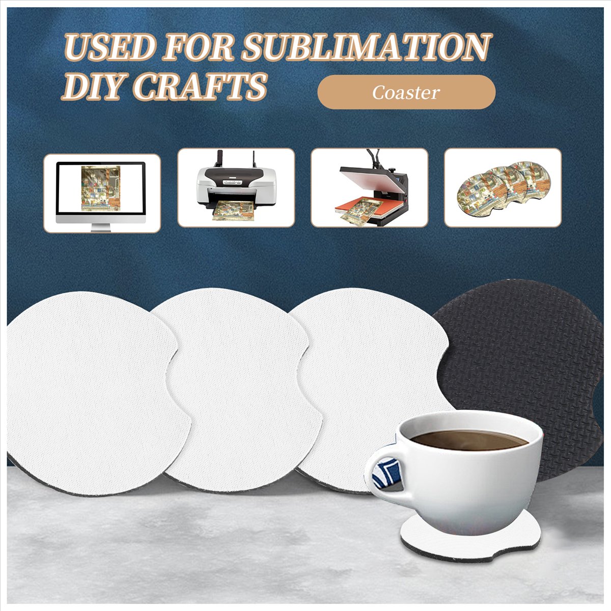 AA83 100 قطعة من قواعد الأكواب - مراجعة Coaster Sublimation Blank وسعره