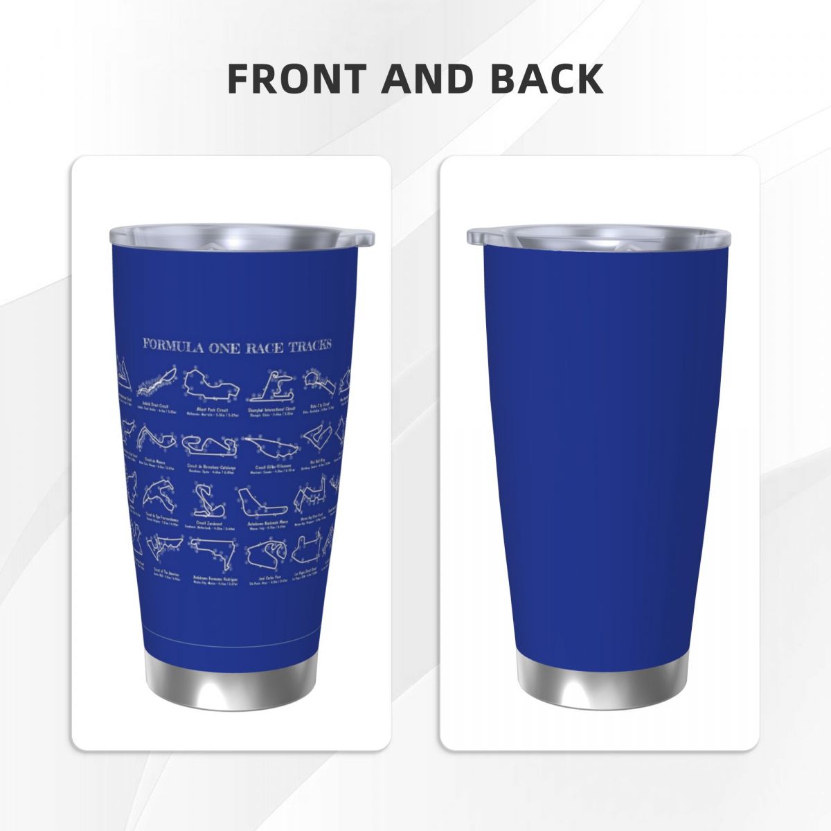 مسارات سباق F1 (استنسل أبيض -  - مراجعة Tumbler 20Oz White وسعره
